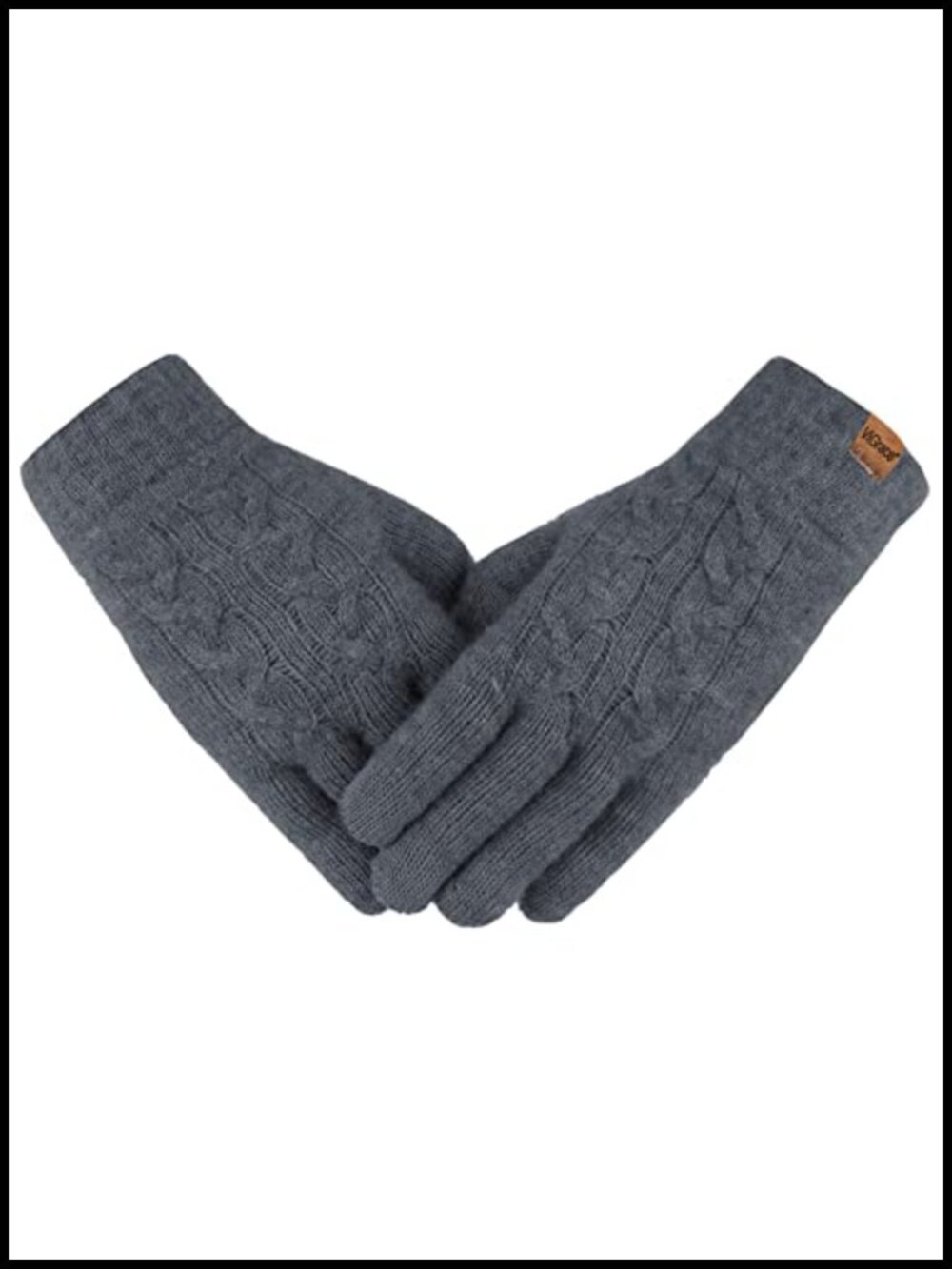 Touch Screen Cable Knit Wool Fleece Lined Winter Gloves